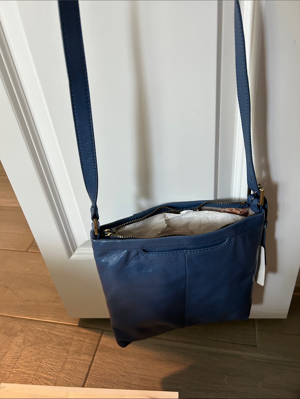 HOBO Blue Leather Hobo Crossbody - Picture 5 of 5